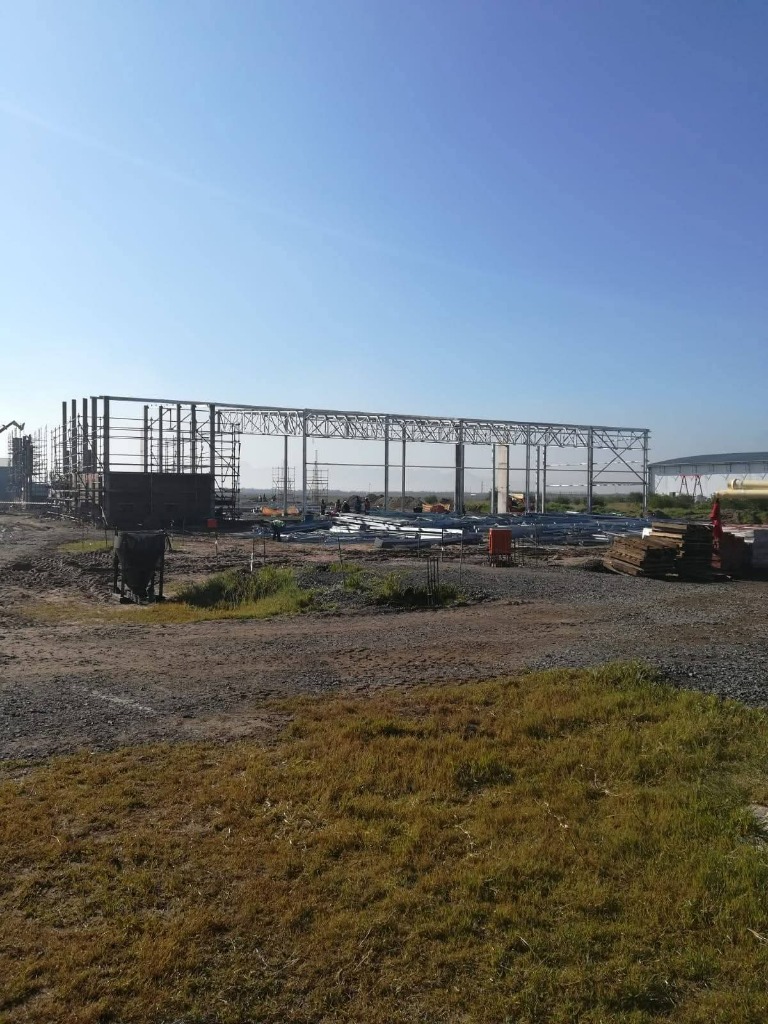 Steel framework for industrial building